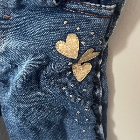 Mayoral Blue Jeans with Gold Heart Details Size 12 Months - Picture 3 of 7